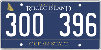 RI license plate 300396