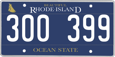 RI license plate 300399