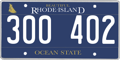 RI license plate 300402