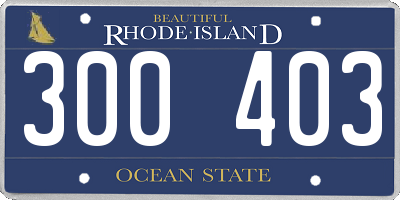RI license plate 300403