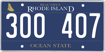 RI license plate 300407