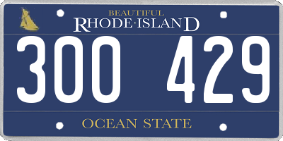 RI license plate 300429
