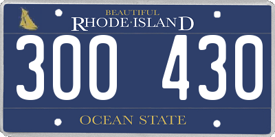 RI license plate 300430
