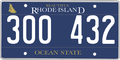 RI license plate 300432