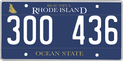 RI license plate 300436