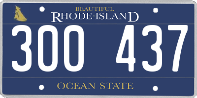 RI license plate 300437