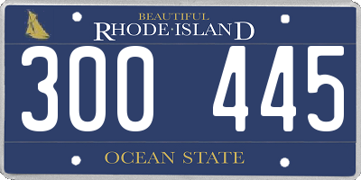 RI license plate 300445