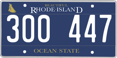 RI license plate 300447