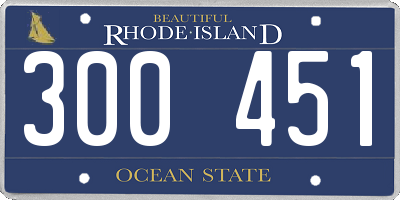 RI license plate 300451