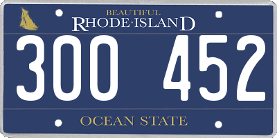 RI license plate 300452