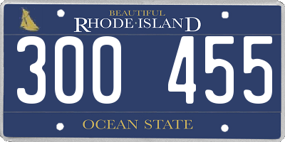 RI license plate 300455