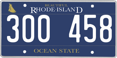 RI license plate 300458