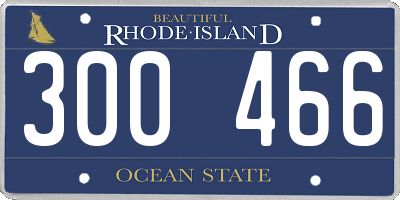 RI license plate 300466