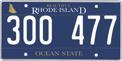 RI license plate 300477