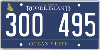 RI license plate 300495