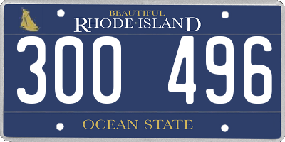 RI license plate 300496