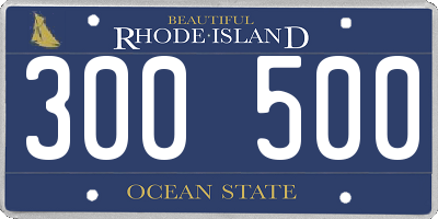 RI license plate 300500
