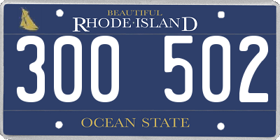 RI license plate 300502