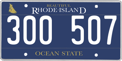 RI license plate 300507