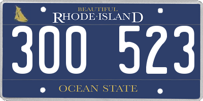 RI license plate 300523