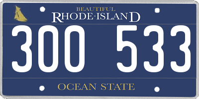RI license plate 300533
