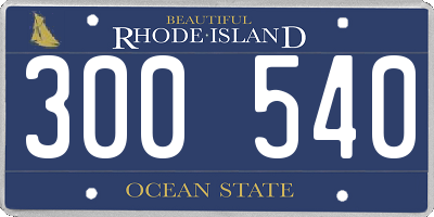RI license plate 300540