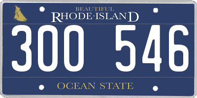 RI license plate 300546