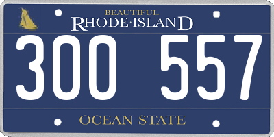 RI license plate 300557