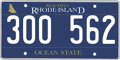 RI license plate 300562
