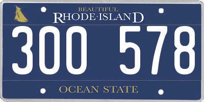 RI license plate 300578