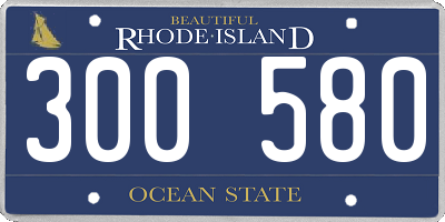 RI license plate 300580