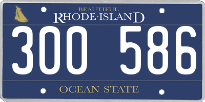 RI license plate 300586