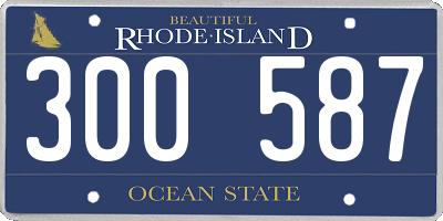 RI license plate 300587