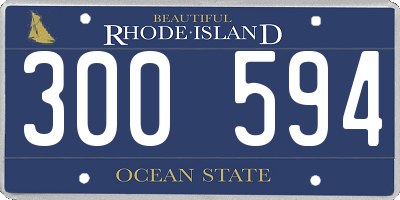 RI license plate 300594