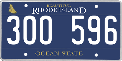 RI license plate 300596