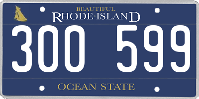RI license plate 300599