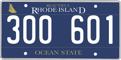 RI license plate 300601
