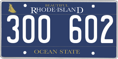 RI license plate 300602