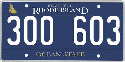 RI license plate 300603