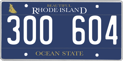 RI license plate 300604