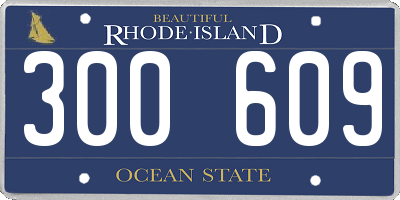 RI license plate 300609