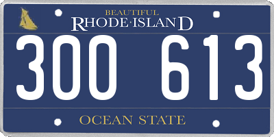 RI license plate 300613