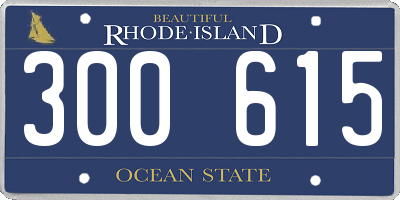 RI license plate 300615