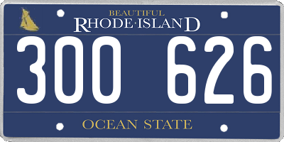 RI license plate 300626