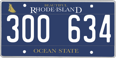 RI license plate 300634