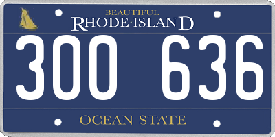 RI license plate 300636
