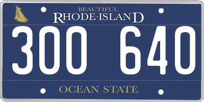 RI license plate 300640