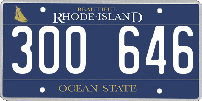 RI license plate 300646