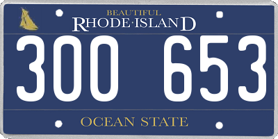 RI license plate 300653