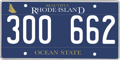 RI license plate 300662